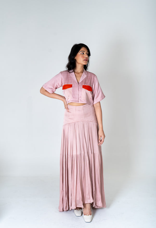 Bamboo Modal Silk Skirt Pink