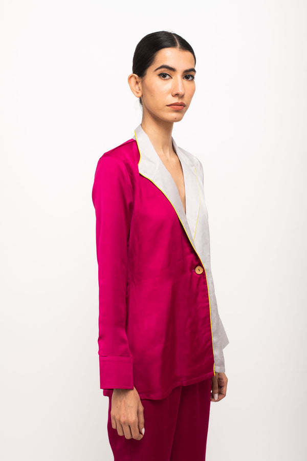 Blazer Set With Neon Piping