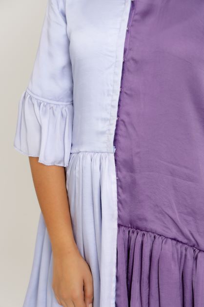 Purple Lilac Half & Half Dress