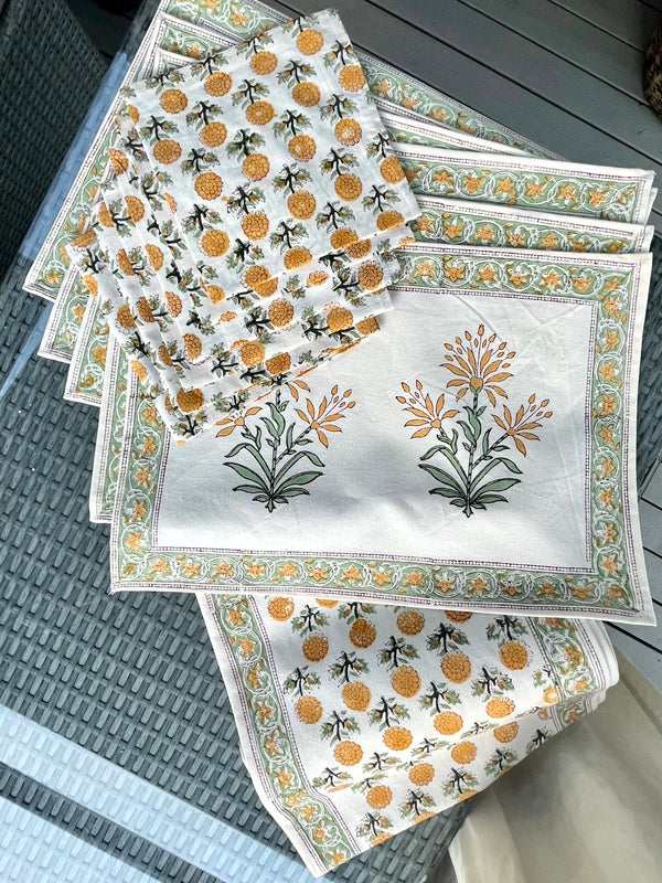 Kirsten Hand Block Print Table Mat Set