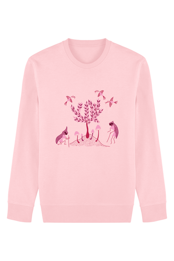 Ekta Tribal Warli Pink Art Sweatshirt