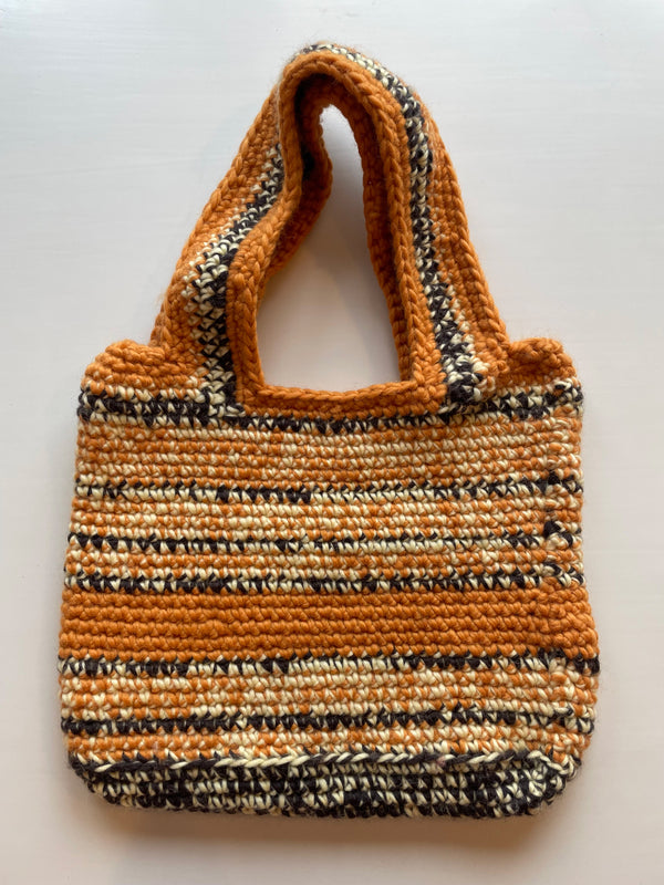 Orange Chunky Woolen Handbag