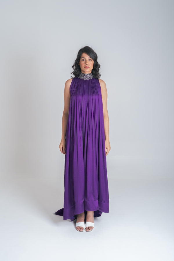 Neora Purple Green Braided Halter Neck Gather Gown Occasion Wear The Fairnest Neora Purple Green Braided Halter Neck Gather Gown Occasion Wear The Fairnest