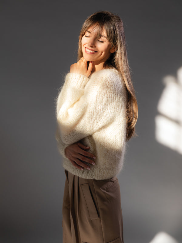 Ivory Mohair and Organic Wool Sweater
