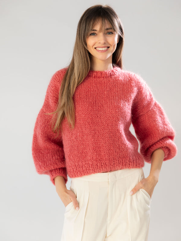 Raspberry Mohair and Organic Wool Sweater