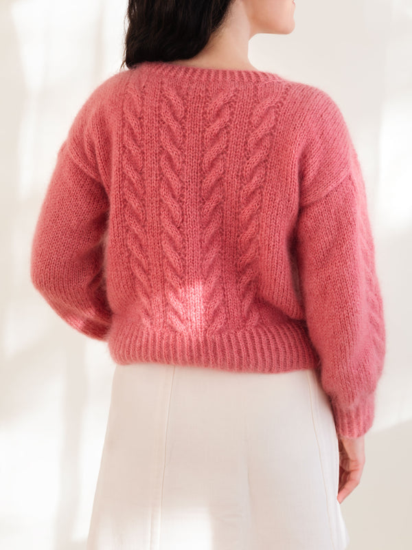 Raspberry Bella Soft Mohair Sweater