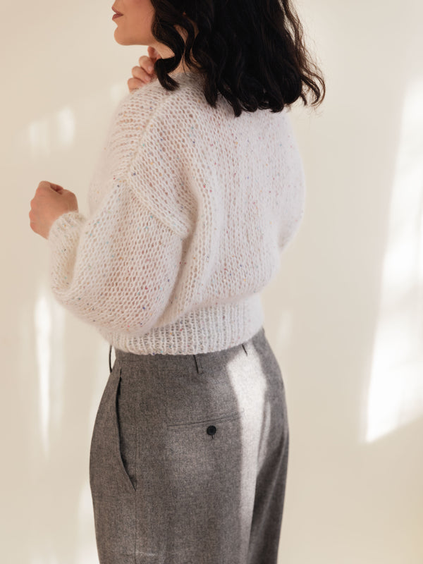 Forget Me Not White Mohair Sweater