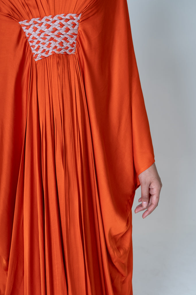 fitted lace wedding dress Neora Braided Long Kaftan Dress Sustainable Bemberg Silk Max Organic – The  Fairnest