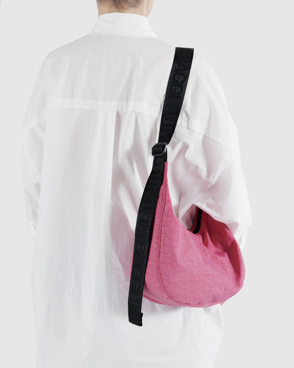 Medium Nylon Crescent Bag Azalea Pink