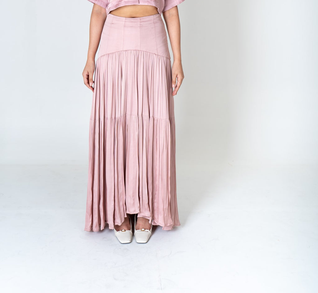 Bamboo Modal Silk Skirt Pink