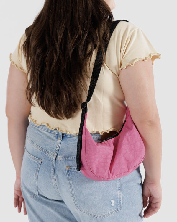 Small Nylon Crescent Bag Azalea Pink