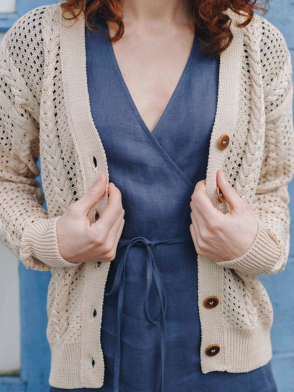 Mallo Sand Organic Cotton Crochet Cardigan