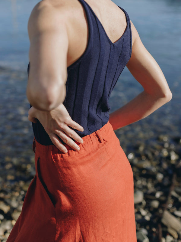 Marola Red Linen Skirt