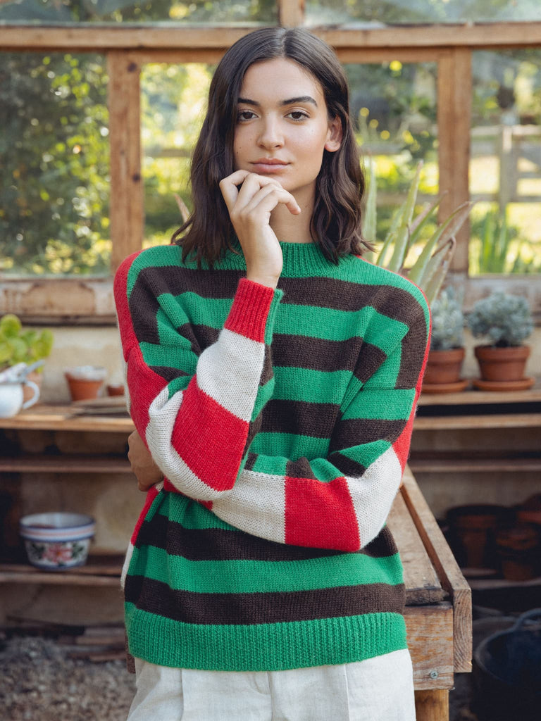 Vide Reversible Striped Alpaca Wool Sweater