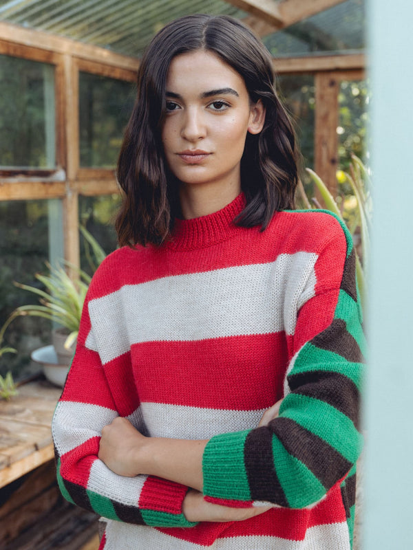 Vide Reversible Striped Alpaca Wool Sweater