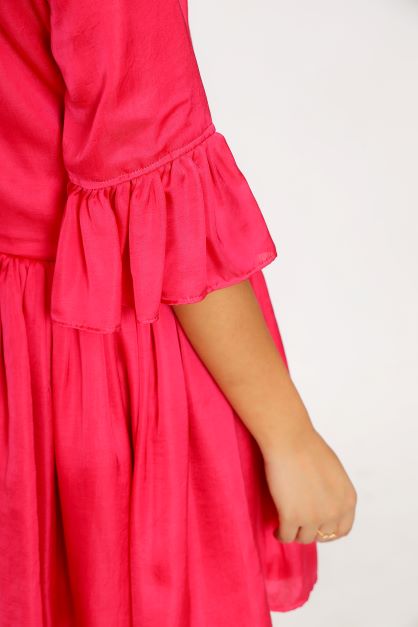 Red Pink Half & Half Dress