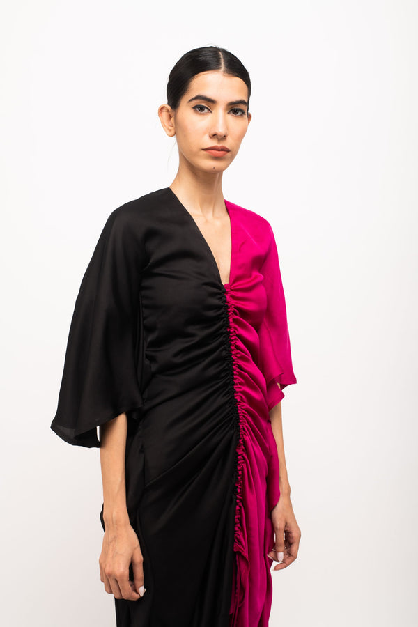 Fitted Kaftan Dress with Rouching Detail
