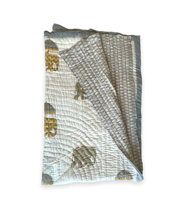 Buttercup Handblock Printed Cotton Quilt