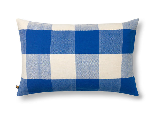 Viking Sofa Cushion Blue Natural Checkered