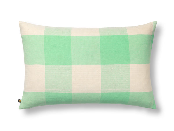 Viking Sofa Cushion Mint Green Natural Checkered