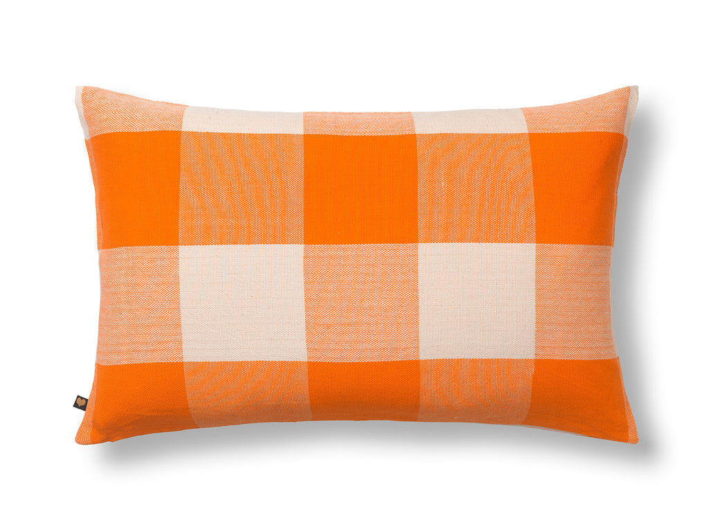 Viking Sofa Cushion Orange Natural Checkered
