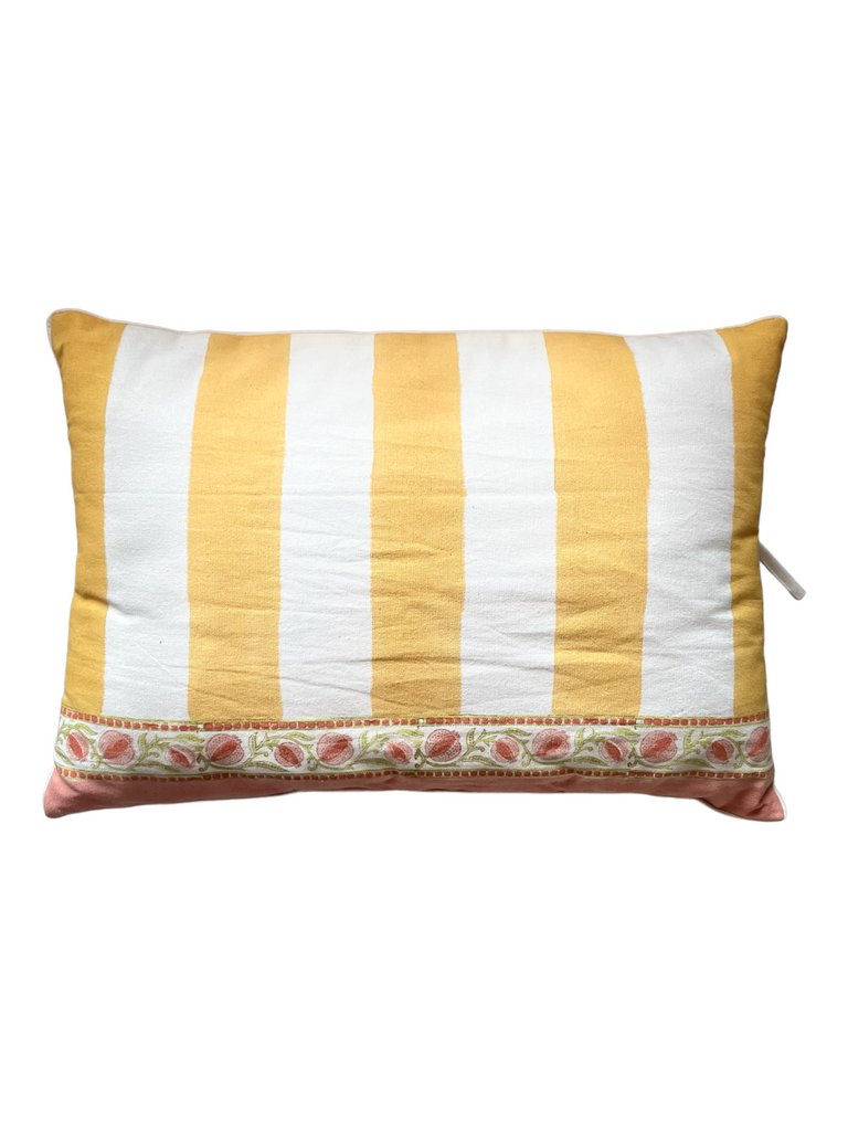 Positano Yellow Stripe Pillow Cover