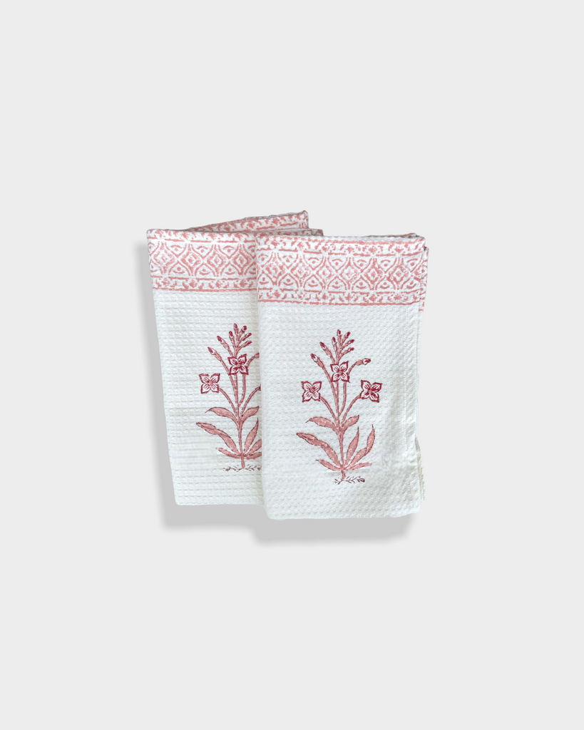 Rosa Linen Bath Towels and Hand Towels Washed Waffle -LinenMe