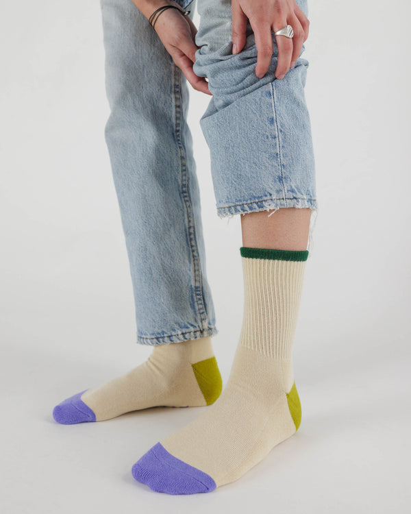 Ribbed Sock Ecru Mix One Size