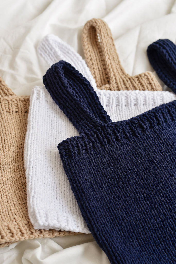 Hand-Knit Wool Bralette, Cornflower