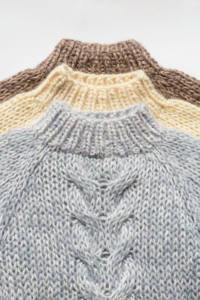 Plaited Drop Shoulder Oversized Sweater, Wool Sweater, Cable Knit Sweater,  Handmade Sweater, Plaited Sweater, Knitted Jumper, Atuko -  Canada
