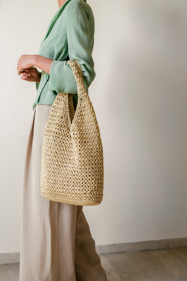 Nature Color Bag, Handmade Crochet Bag, Trendy Woman's Bag, Tote