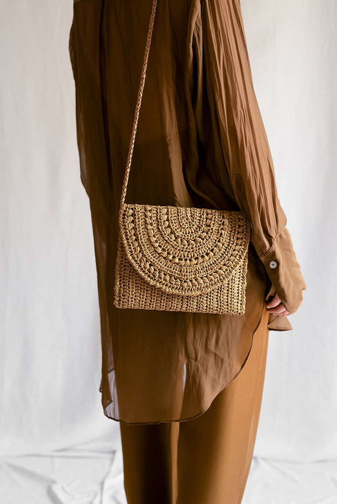 Crocheted Raffia Bag. Lightweight Clutch Bag. Knitted Cloud 