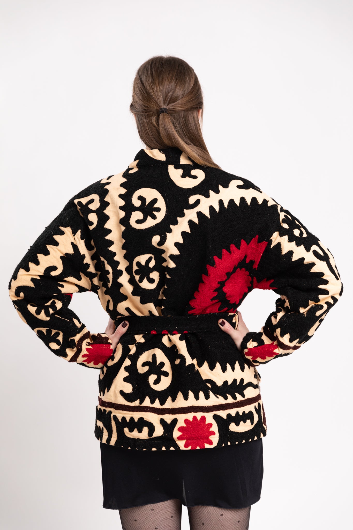 White suzani jacket